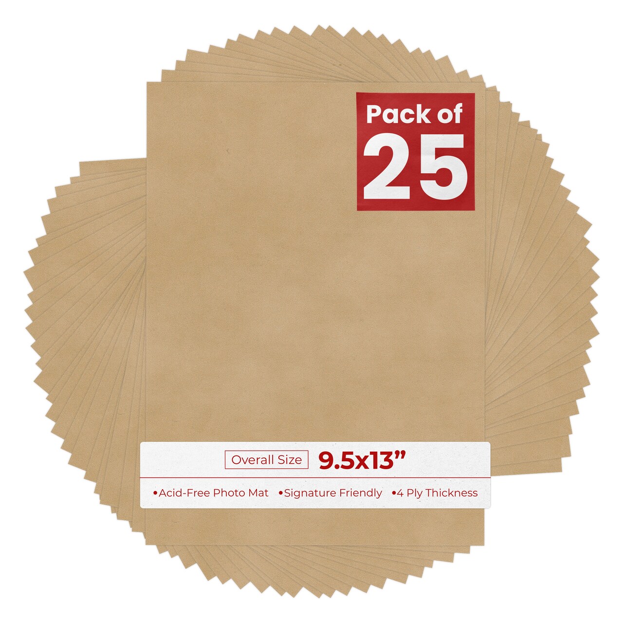 Beige Suede 9.5x13 Uncut Mat Board - Blank Sheets, No Opening